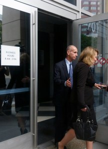 Nanette Bolt leaves the courthouse after testifying.