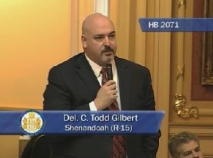 Bill sponsor Del. Todd Gilbert argues for the  legislation.